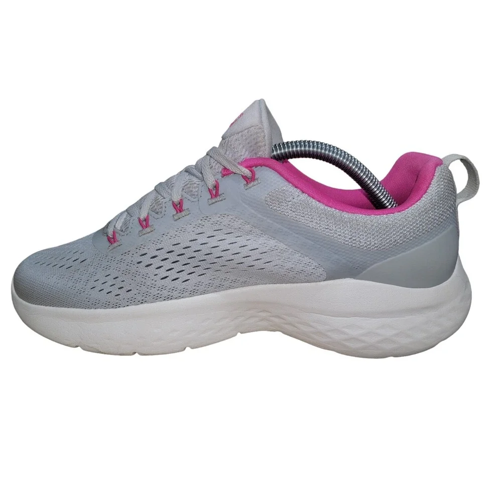 Skechers Go Run Lite Women's Grey Pink Athleisure Running Shoe 129423 Sz 10 M